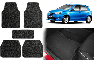 Carigiri PVC, Rubber Standard Mat For  Toyota Etios Liva(Black)