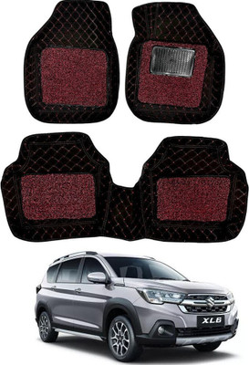 Autorepute Leather 7D Mat For  Maruti Suzuki XL6(Red, Black)