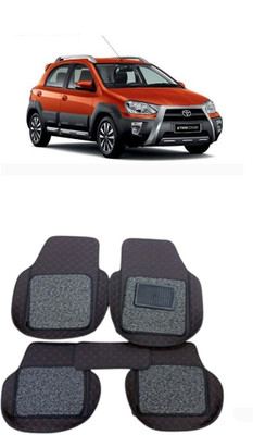 ARNEJA Leatherite 7D Mat For  Toyota Etios Cross(Red, Black)