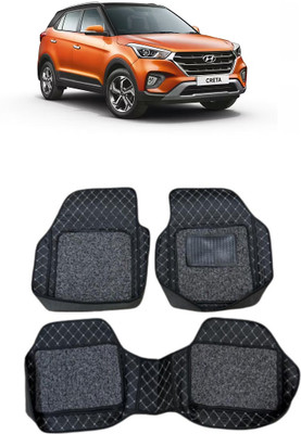 arneja trading company Leatherite 7D Mat For  Hyundai Creta(Silver, Black)