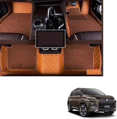 Autoclow Leatherite 7D Mat For  MG Hector Plus (7 Seater)(Brown)