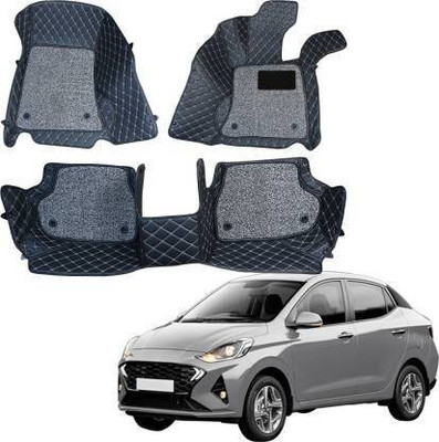 KUNTAIL ENTERPRISES Leather 7D Mat For  Hyundai Aura(Black)