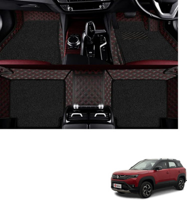 Autoclow Leatherite 7D Mat For  Maruti Suzuki New Brezza(Red, Black)