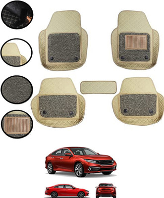 MATIES Leatherite 7D Mat For  Honda Civic(Beige)