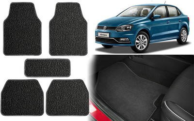 Carigiri PVC, Rubber Standard Mat For  Volkswagen Ameo(Black)