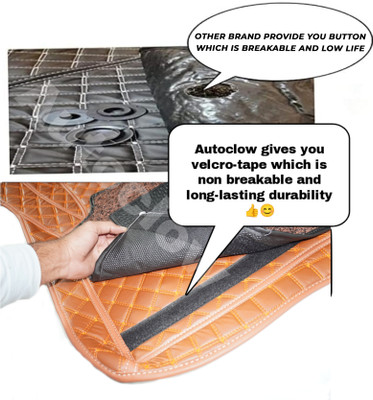 Autoclow Leatherite 7D Mat For  Hyundai Alcazar(Brown)