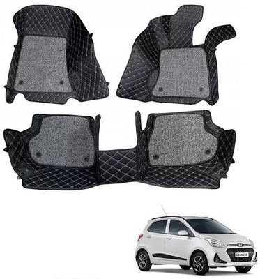 AUTOMOXCO Leather 7D Mat For  Hyundai Grand i10(Silver)