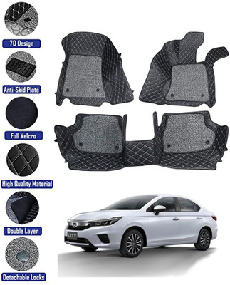 TOFIT ENTERPRISE Leatherite 7D Mat For  Honda City(Black)