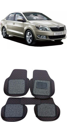 Arnejaa Leatherite 7D Mat For  Skoda Rapid(Red, Black)