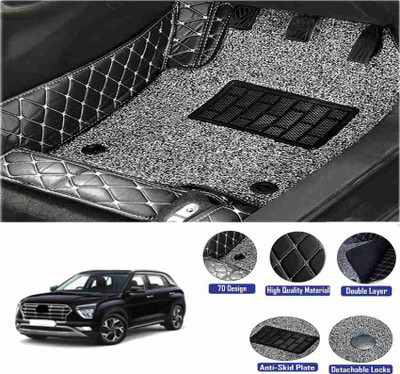 AUTOMOXCO Leather 7D Mat For  Hyundai Creta(Silver)