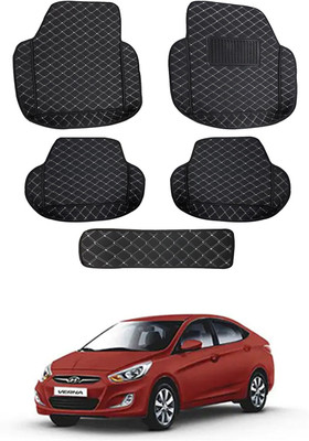 RKPSP Leatherite 7D Mat For  Hyundai Verna(Black)