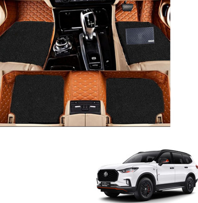 Autoclow Leatherite 7D Mat For  MG Gloster(Brown, Black)