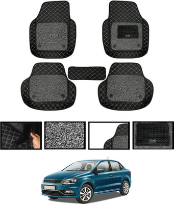 ABJD Leatherite 7D Mat For  Volkswagen Ameo(Black)