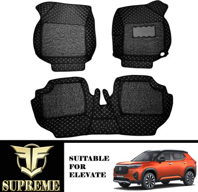 Fit Fly Leather 7D Mat For  Honda Elevate(Silver, Black)