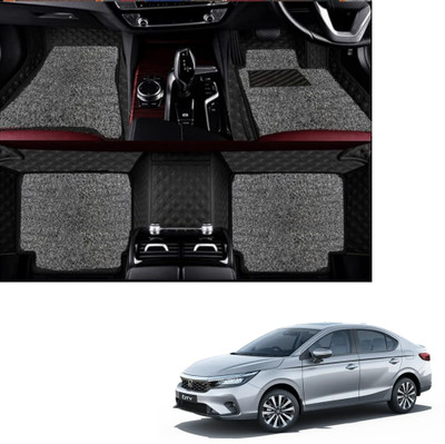 Autoclow Leatherite 7D Mat For  Honda City(Black, Silver)