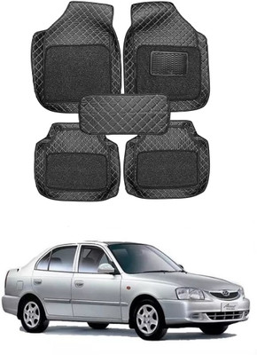 arneja trading company Leatherite 7D Mat For  Hyundai Accent(Silver, Black)