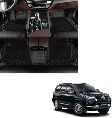 Autoclow Leatherite 7D Mat For  Toyota Fortuner(Gold, Black)