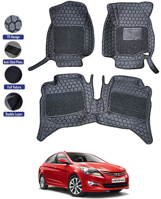 MATIES Leatherite 7D Mat For  Hyundai Verna(Black)