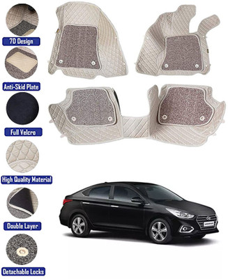 MATIES Leatherite 7D Mat For  Hyundai Verna(Beige)