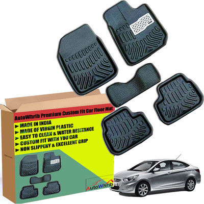 Autowhrib Plastic 3D Mat For  Hyundai Verna(Black)