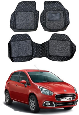 arneja trading company Leatherite 7D Mat For  Fiat Punto(Silver, Black)