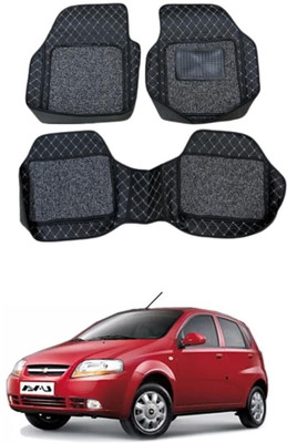 Arnejaa Leatherite 7D Mat For  Chevrolet Aveo U-VA(Silver, Black)