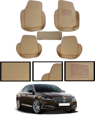 ABJD Leatherite 7D Mat For  Skoda Superb(Beige)