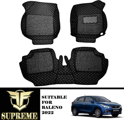 Fit Fly Leather 7D Mat For  Maruti Baleno(Silver, Black)