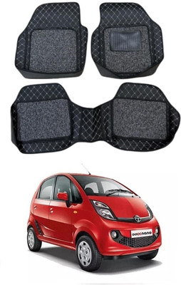 ARNEJA Leatherite 7D Mat For  Tata Nano Genx(Silver, Black)