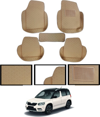 ABJD Leatherite 7D Mat For  Skoda Yeti(Beige)