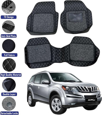 GENFRID Leather 7D Mat For  Mahindra XUV 500(Silver, Black)