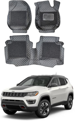 Autoxygen Leatherite 7D Mat For  Jeep Compass(Black)