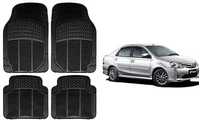 SLSHILPA Rubber Standard Mat For  Toyota Etios(Black)