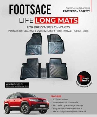 Footsace TPV Tray Mat For  Maruti New Brezza(Black)