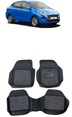 arneja trading company Leatherite 7D Mat For  Hyundai Aura(Silver, Black)