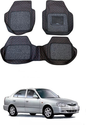ARNEJA Leatherite 7D Mat For  Hyundai Accent(Red, Black)