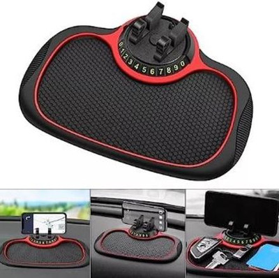 TECHGEAR Car Mat Polish Multi Function Skid PVC Pad Mat with Mount Phone Mobile Holder Mobile Holder