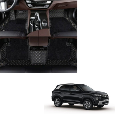 Autoclow Leatherite 7D Mat For  Hyundai Creta(Gold, Black)
