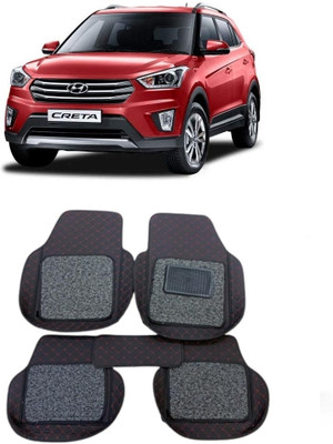 ARNEJA Leatherite 7D Mat For  Hyundai Creta(Red, Black)