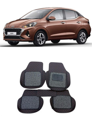 arneja trading company Leatherite 7D Mat For  Hyundai Aura(Red, Black)