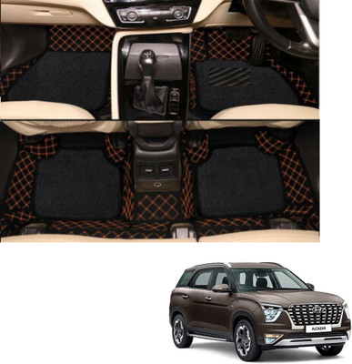 Autoclow Leatherite 7D Mat For  Hyundai Alcazar (7 Seater)(Black)