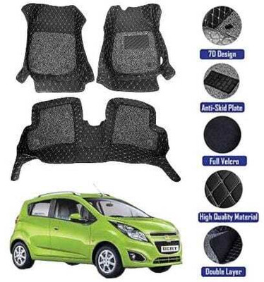 GENFRID Leather 7D Mat For  Chevrolet Beat(Silver)