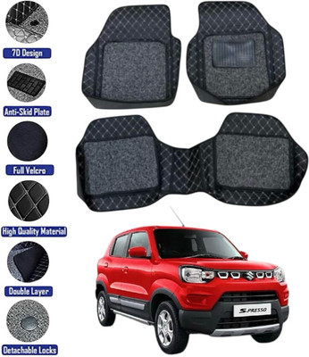 GENFRID Leather 7D Mat For  Maruti Suzuki S-Presso(Silver, Black)