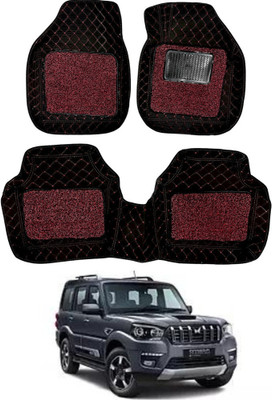 Autorepute Leather 7D Mat For  Mahindra Scorpio N(Red, Black)