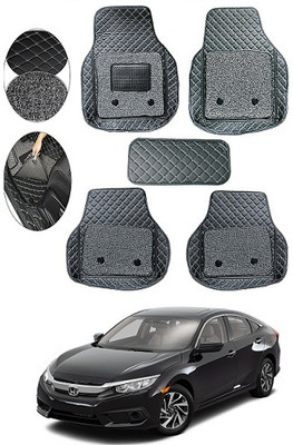 SLSHILPA Leather 7D Mat For  Honda Civic(Black)