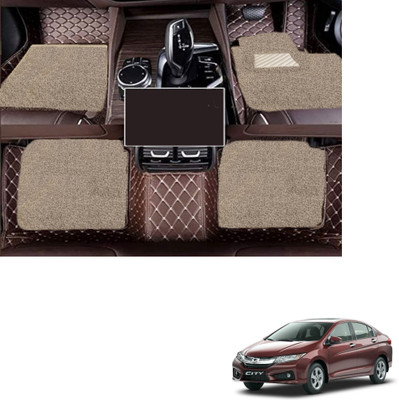 Autoclow Leatherite 7D Mat For  Honda City(Brown, Beige)