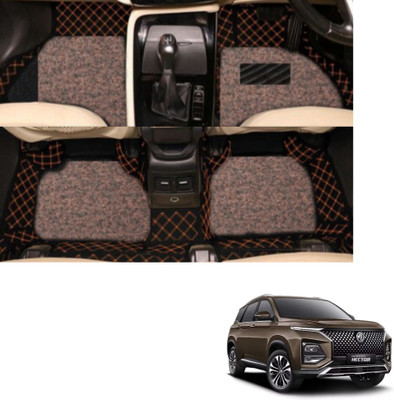 Autoclow Leatherite 7D Mat For  MG Hector Plus (7 Seater)(Beige)