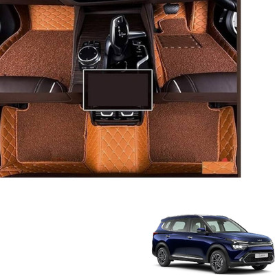 Autoclow Leatherite 7D Mat For  Kia Carens (7 Seater)(Brown)