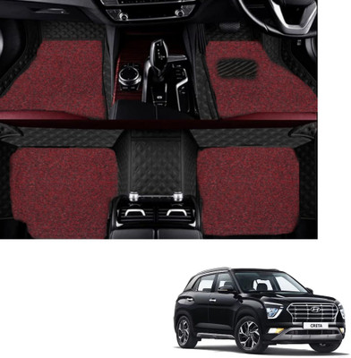 Autoclow Leatherite 7D Mat For  Hyundai Creta(Black, Red)