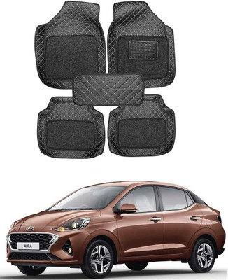 arneja trading company Leatherite 7D Mat For  Hyundai Aura(Black)